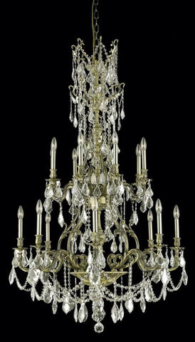 C121-9616G37AB-GS/RC By Elegant Lighting Monarch Collection 16 Light Chandeliers Antique Bronze Finish