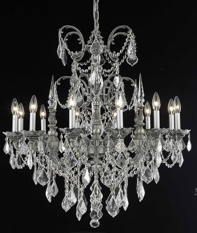 ZC121-9712D32PW/EC By Regency Lighting Athena Collection 12 Light Chandeliers Pewter Finish