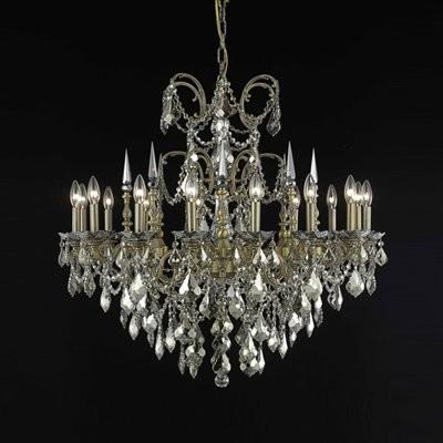 C121-9716D35DB-GT/RC By Elegant Lighting Athena Collection 16 Lights Chandelier Dark Bronze Finish