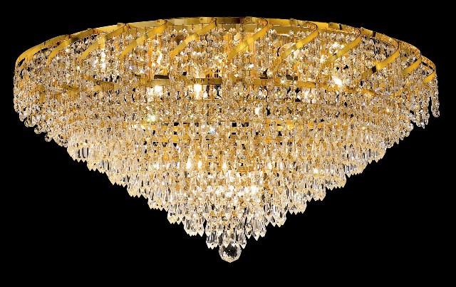 C121-ECA4F30G/EC By Elegant Lighting Belenus Collection 12 Lights Flush Mount Gold Finish