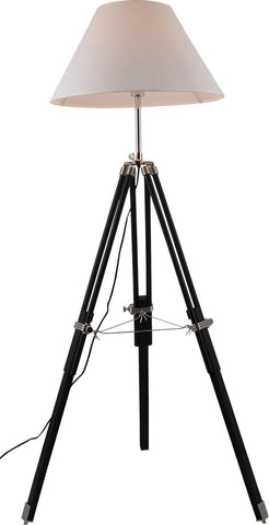 C121-FL1209 By Elegant Lighting - Ansel Tripod Collection Chrome & Black Finish 1 Light Floor Lamp