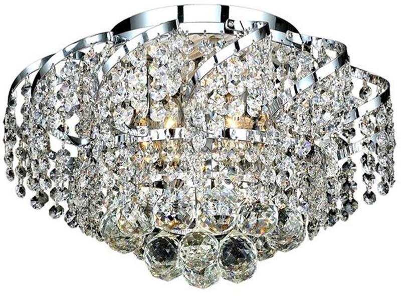 ZC121-VECA1F16C/RC By Elegant Lighting - Belenus Collection Chrome Finish 6 Lights Flush Mount