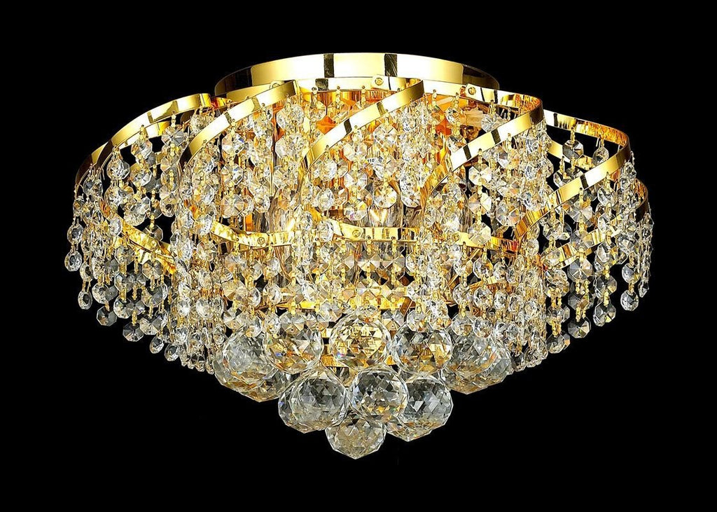 ZC121-VECA1F16G/EC By Elegant Lighting - Belenus Collection Gold Finish 6 Lights Flush Mount