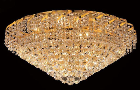 ZC121-VECA1F30G/RC By Elegant Lighting - Belenus Collection Gold Finish 12 Lights Flush Mount