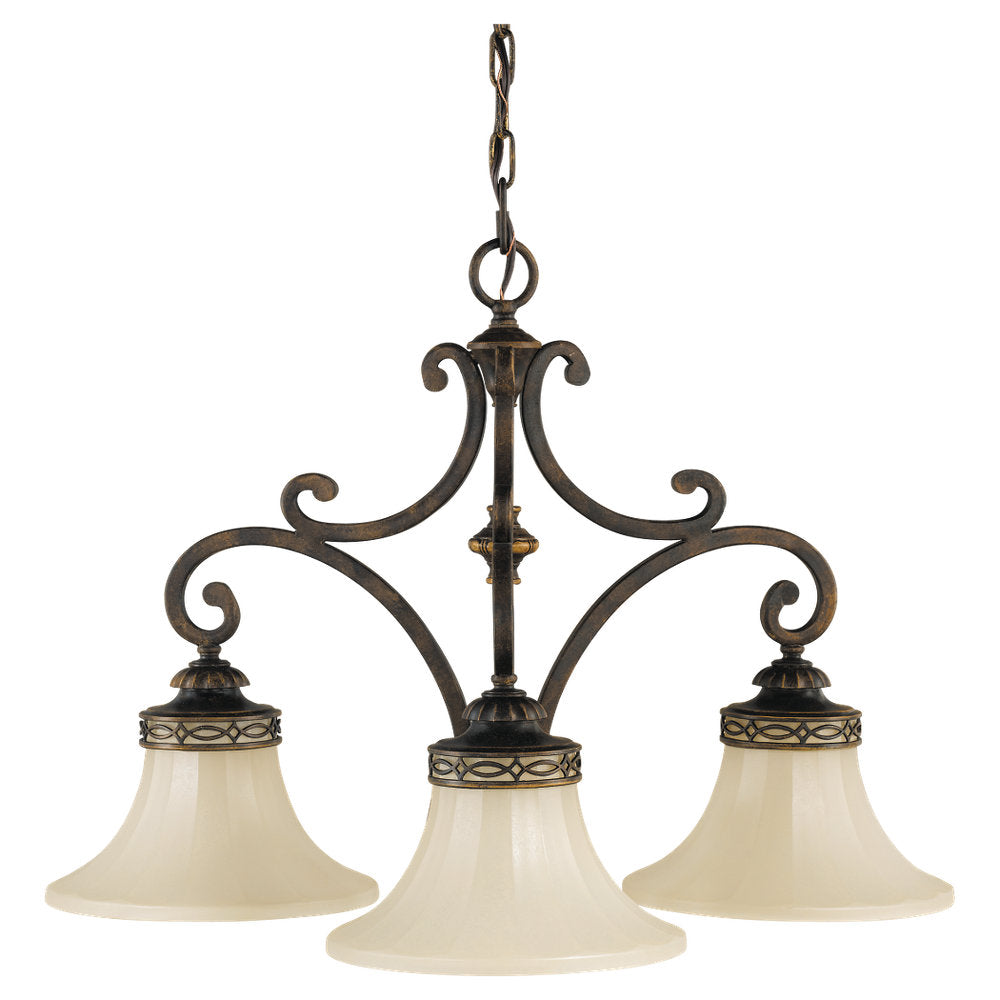 Murray Feiss 3 Bulb Walnut Chandelier - C140-F2219/3WAL