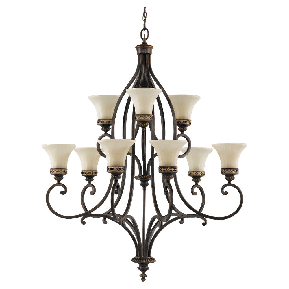 Murray Feiss 9 Bulb Walnut Chandelier - C140-F2225/6+3WAL