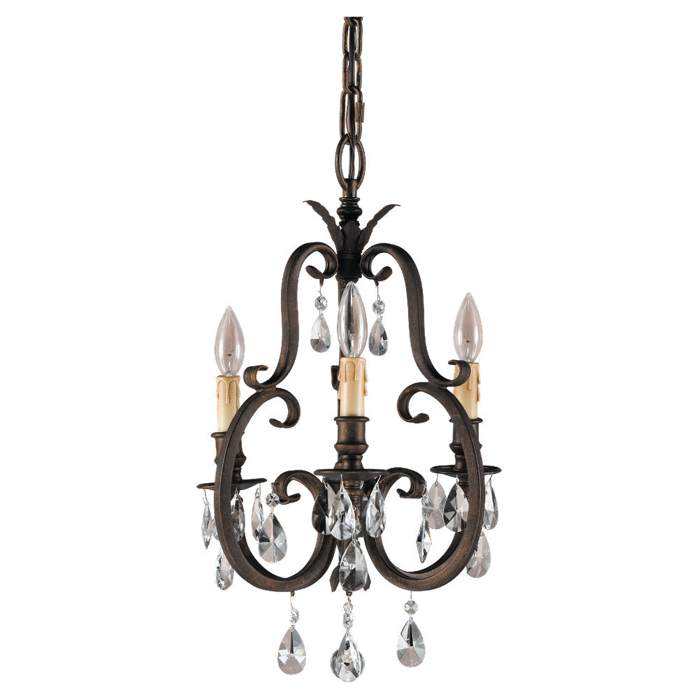 Murray Feiss 3 Bulb Aged Tortoise Shell Chandelier - C140-F2226/3ATS