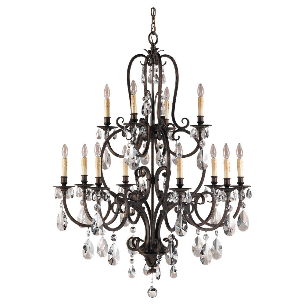 Murray Feiss 12 Bulb Aged Tortoise Shell Chandelier - C140-F2229/8+4ATS
