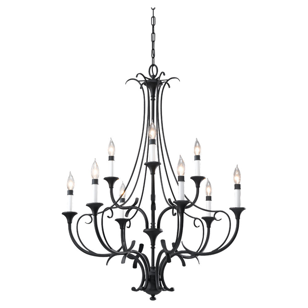 Murray Feiss 9 Bulb Black Chandelier - C140-F2534/6+3BK