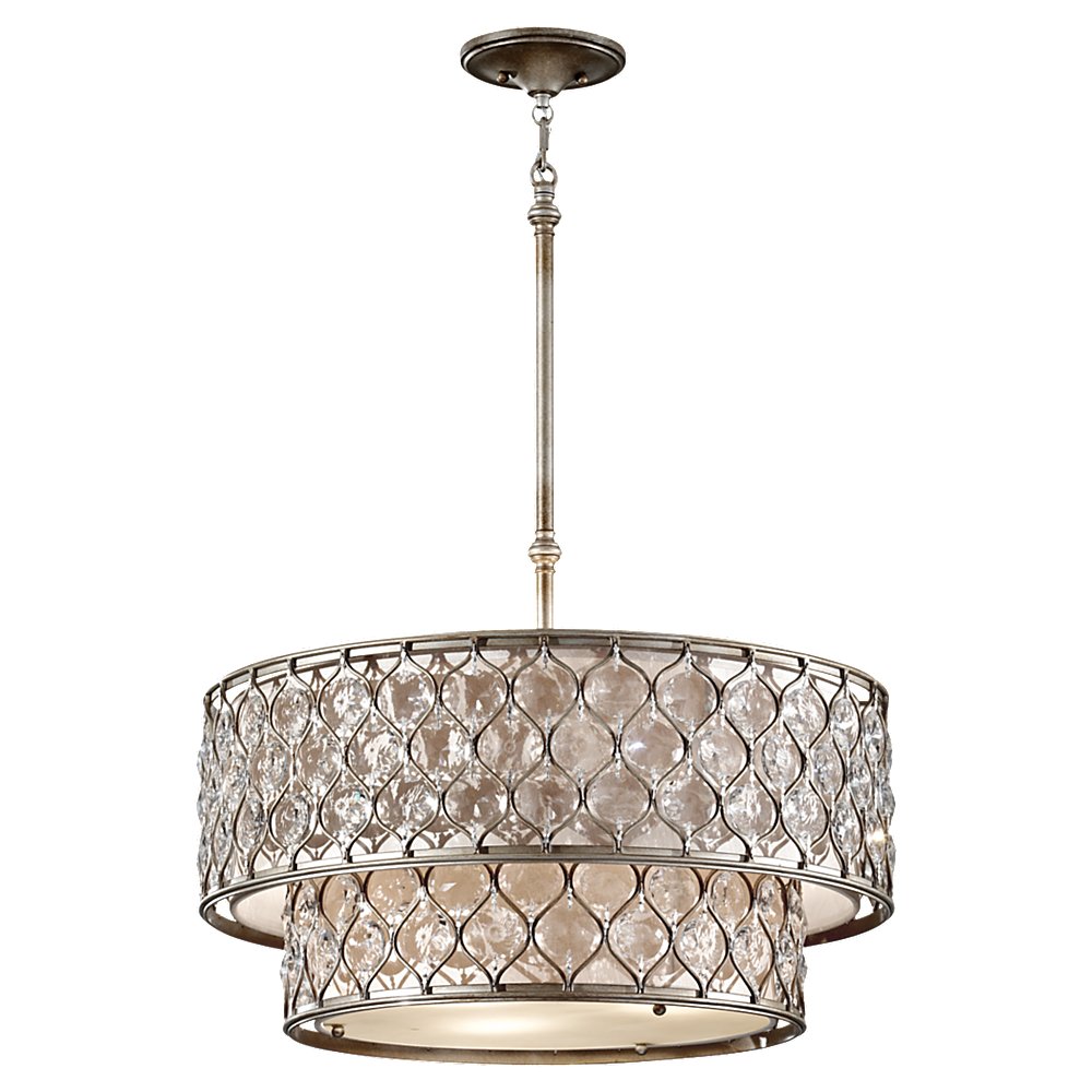 Murray Feiss 6 Bulb Burnished Silver Chandelier - C140-F2707/6BUS