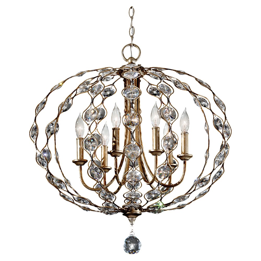 Murray Feiss 6 Bulb Burnished Silver Chandelier - C140-F2740/6BUS
