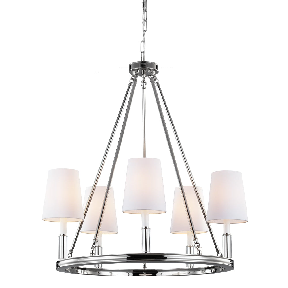 Murray Feiss 5 Bulb Polished Nickel Chandelier - C140-F2922/5PN
