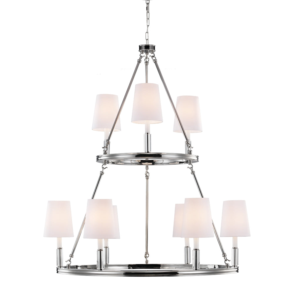 Murray Feiss 9 Bulb Polished Nickel Chandelier - C140-F2937/3+6PN