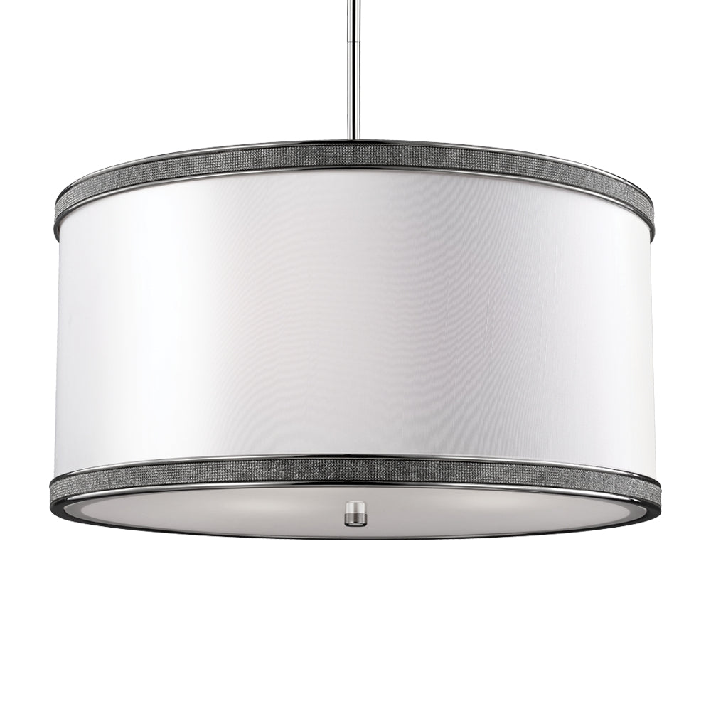Murray Feiss 3 - Light Crystal Inlay Drum Polished Nickel - C140-F2969/3PN