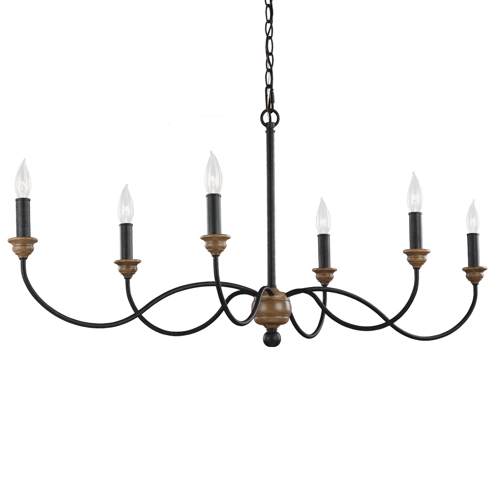 Murray Feiss 6 - Light Chandelier - C140-F3000/6DWZ/WO