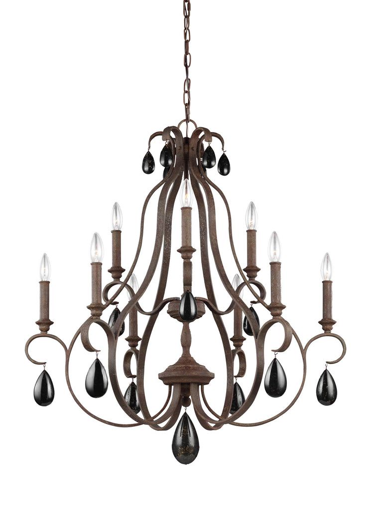 Murray Feiss 9 - Light Chandelier Weathered Iron - C140-F3071/9WI
