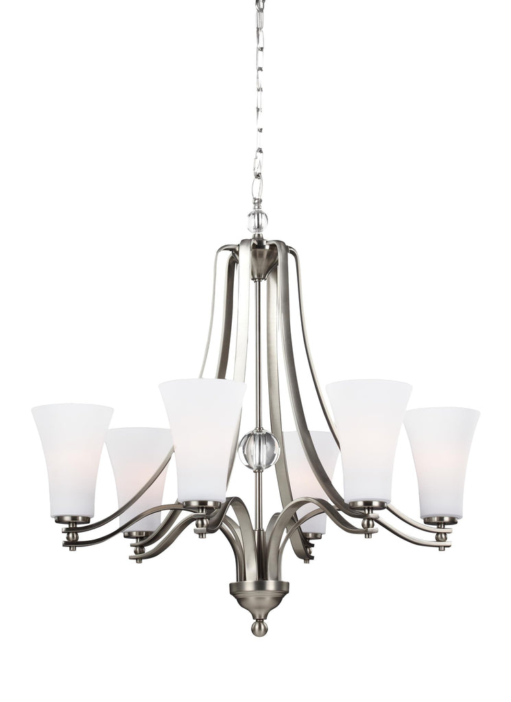 Murray Feiss 6 - Light Chandelier Satin Nickel - C140-F3075/6SN