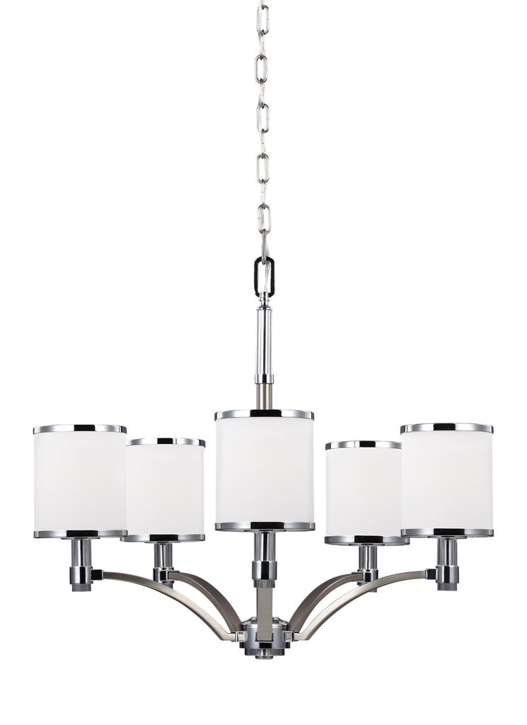 Murray Feiss 5 - Light Chandelier Satin Nickel / Chrome - C140-F3084/5SN/CH
