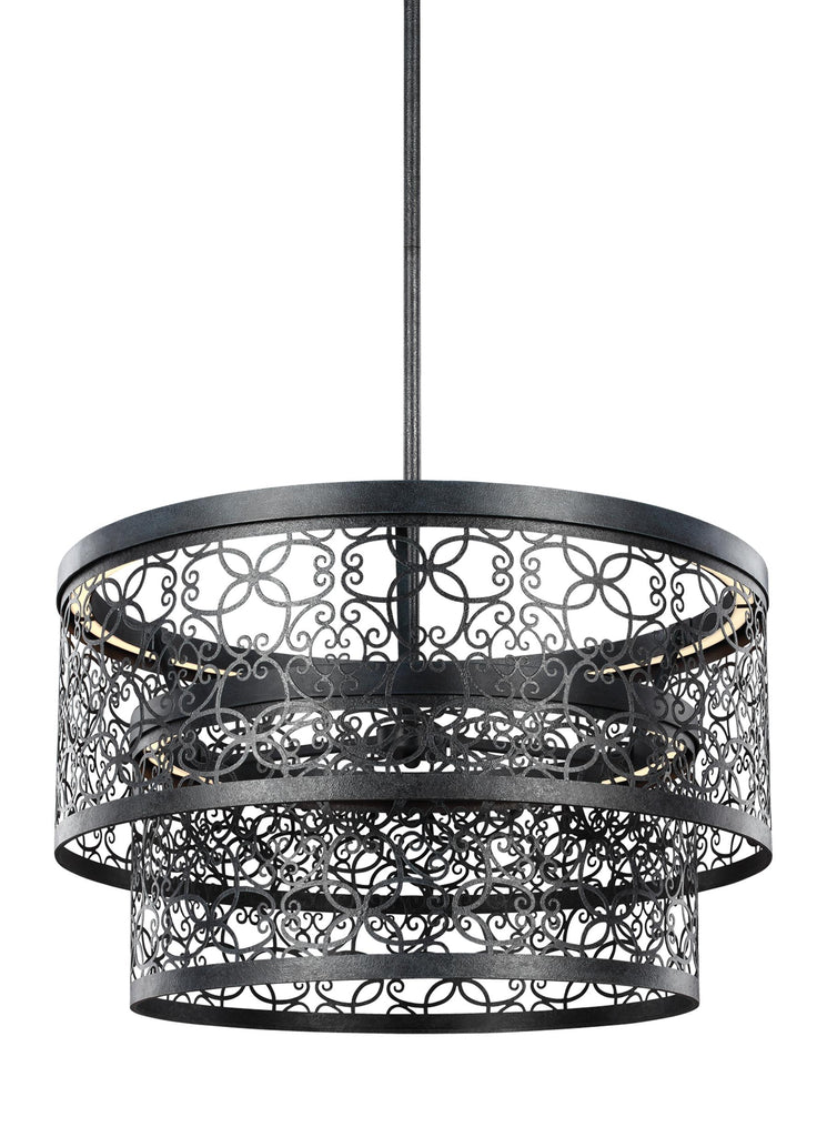 Murray Feiss 24 Inch Two-Tier Outdoor LED Pendant Dark Weathered Zinc - C140-F3098/2DWZ-LED