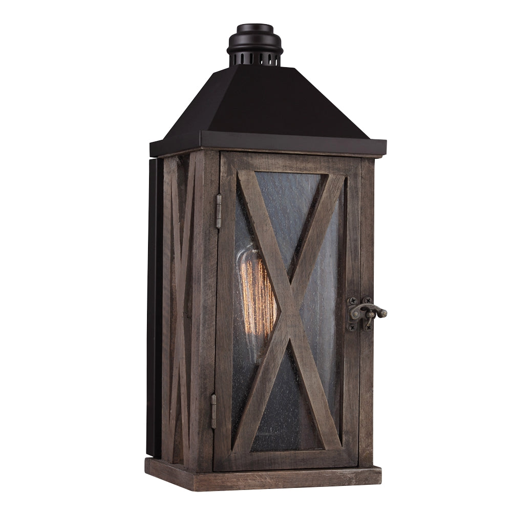 Murray Feiss 1 Bulb Dark Weathered Oak / Oil Rubbed Bronze Outdoor Lantern - C140-OL17000DWO/ORB