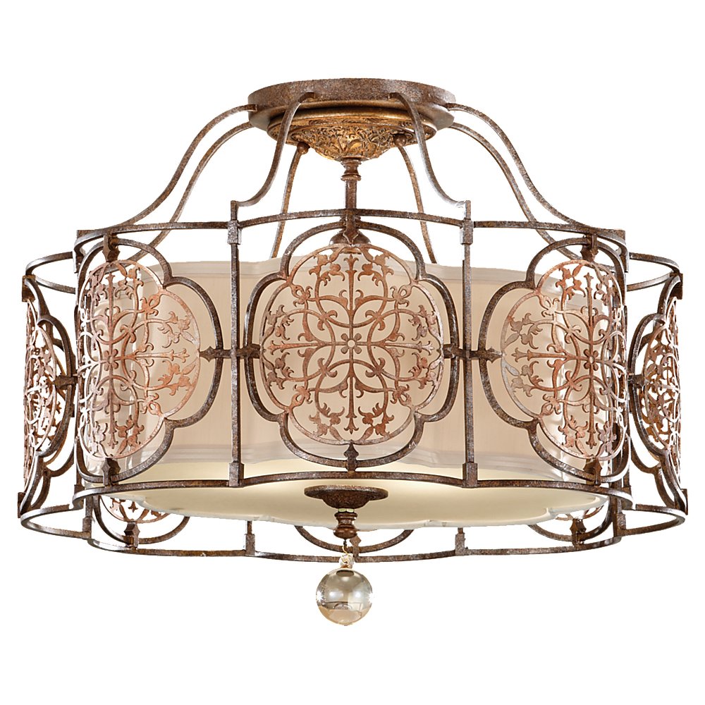 Murray Feiss 3 Bulb British Bronze / Oxidized Bronze Semi flushmount - C140-SF285BRB/OBZ