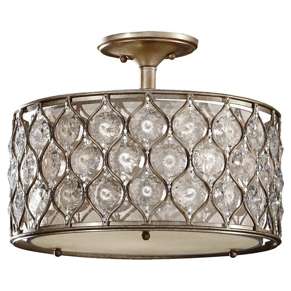 Murray Feiss 3 Bulb Burnished Silver Semi flushmount - C140-SF289BUS