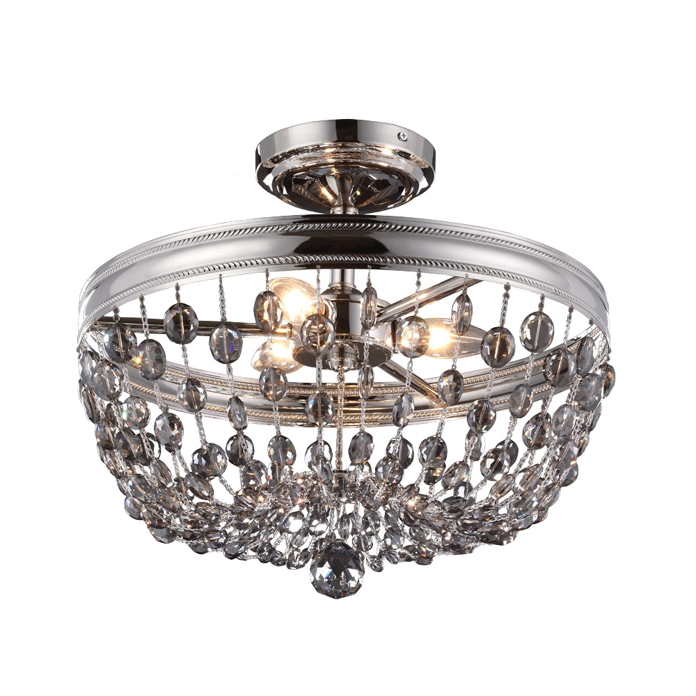 Murray Feiss 3 Bulb Polished Nickel Semi Flush - C140-SF312PN