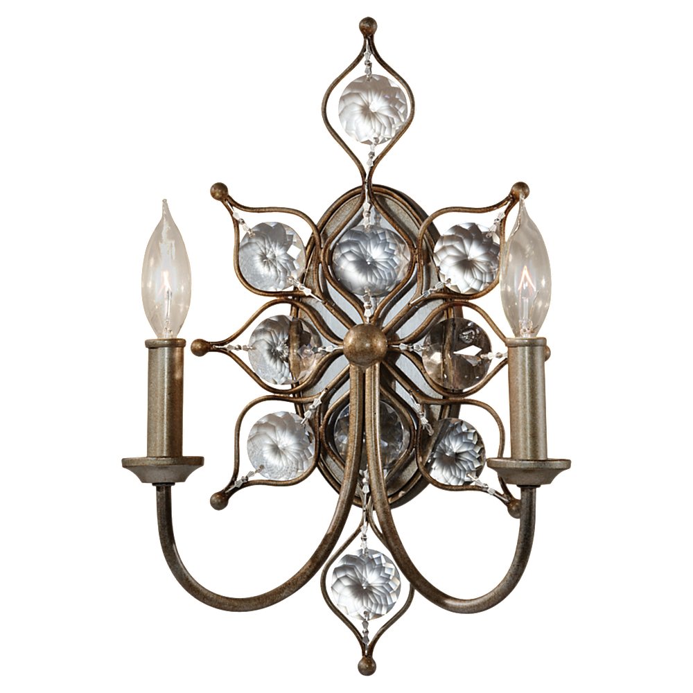 Murray Feiss 2 Bulb Burnished Silver Wall Bracket - C140-WB1579BUS