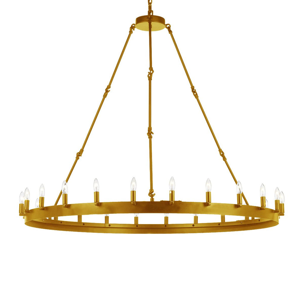 Wrought Iron Vintage Barn Metal Castile One Tier Chandeliers Industrial Loft Rustic Lighting - G7-CG/3428/24