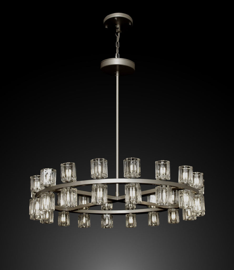 Archanne Round 1-Tier Chandelier Lighting 37" Great For The Family Room, Living Room, Entryway, Foyer, Dining Room And More - G7-PN/4511/36