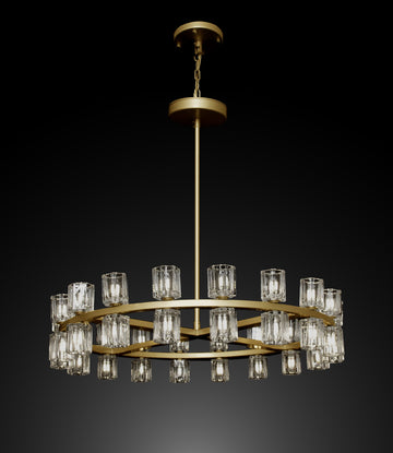 Artechouse Round 1-Tier Chandelier Lighting 37" Great For The Family Room, Living Room, Entryway, Foyer, Dining Room And More - G7-GOLD/4511/36