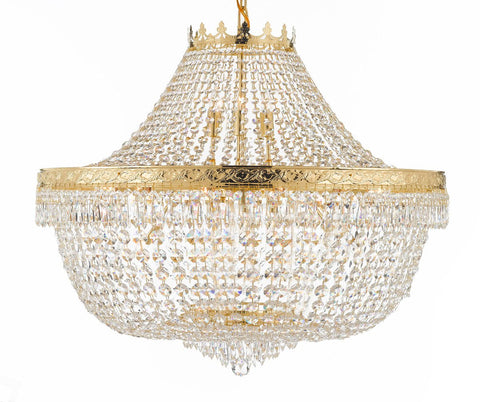 Nail Salon French Empire Crystal Chandelier Chandeliers Lighting - Great for the Dining Room, Foyer, Entryway, Family Room, Bedroom, Living Room and More! H 30" W 36" 25 Lights - G93-H30/CG/4199/25