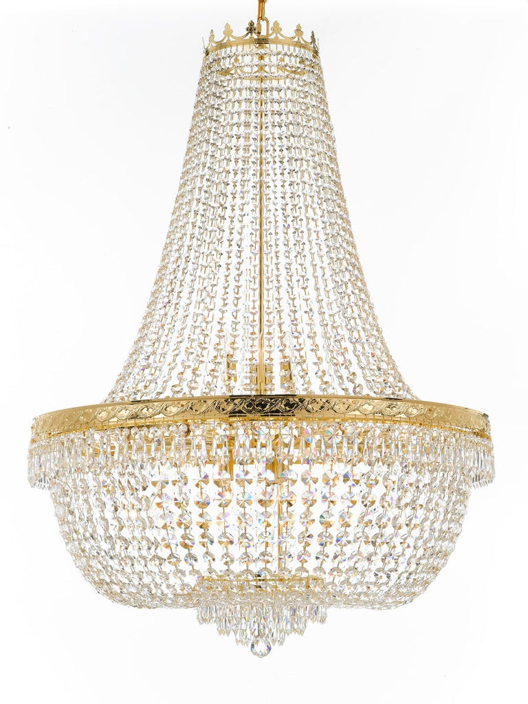 Nail Salon French Empire Crystal Chandelier Chandeliers Lighting - Great for the Dining Room, Foyer, Entryway, Family Room, Bedroom, Living Room and More! H 50" W 36", 25 Lights - A500-H50/CG/4199/25