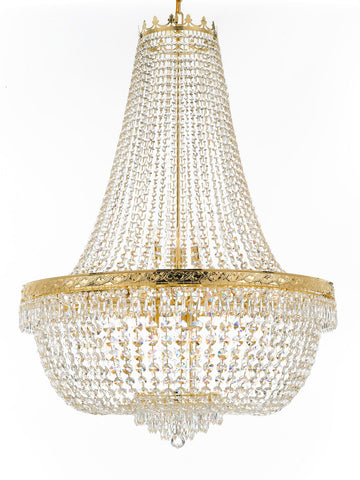 Nail Salon French Empire Crystal Chandelier Chandeliers Lighting - Great for the Dining Room, Foyer, Entryway, Family Room, Bedroom, Living Room and More! H 50" W 36", 25 Lights - A500-H50/CG/4199/25