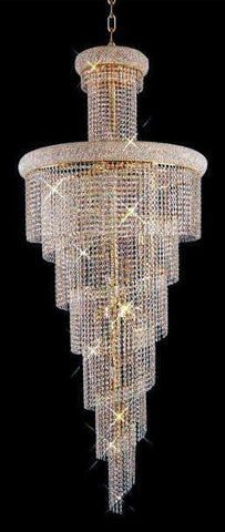 ZC121-V1800SR30G By REGENCY - Spiral Collection 24k Gold Plated Finish Chandelier