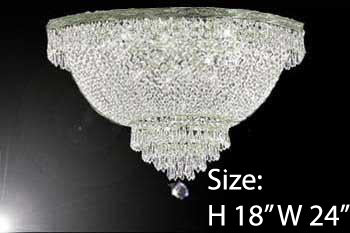 Swarovski Crystal Trimmed Chandelier French Empire Crystal Semi Flush Chandelier H18" X W24" - A500-Flush/Cs/870/9Sw
