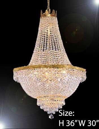 French Empire Crystal Chandelier Lighting H36" X W30" - A93-870/14