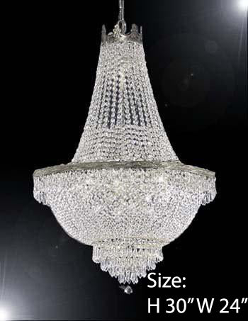 Swarovski Crystal Trimmed Chandelier Empire Chandelier Lighting H 30" X W 24" - A500-Silver/870/9Sw