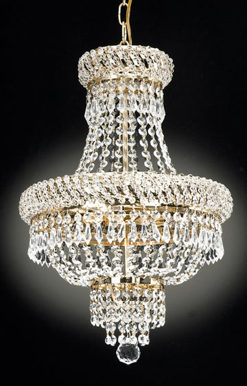 French Empire Crystal Chandelier Chandeliers Lighting Gold H22 X Wd15 3 Lights Empire - 448/3 Gold-us
