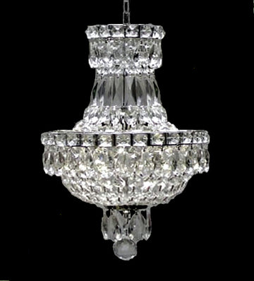 French Empire Crystal Chandelier Chandeliers Lighting SILVER H15 X Wd11 3 Lights Empire - 702/3 SILVER