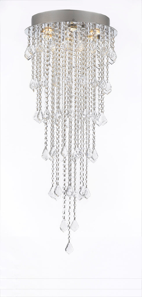 Modern Contemporary Chandelier "Rain Drop" Chandeliers Lighting with Crystal Balls! Great for the Entryway, Foyer, Living Room, Great Room! H50" X W18" -  J10-B13/B7/26059/6