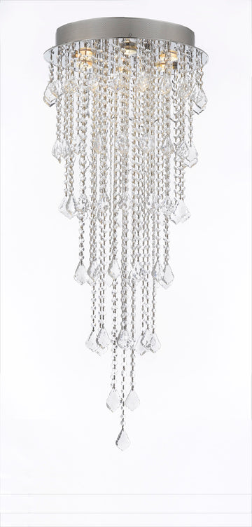 Modern Contemporary Chandelier "Rain Drop" Chandeliers Lighting with Crystal Balls! Great for the Entryway, Foyer, Living Room, Great Room! H50" X W18" -  J10-B13/B7/26059/6