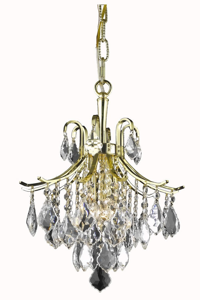 ZC121-LD8100D12G - Living District: Amelia Collection Pendant D12in H15in Lt:3 Gold finish