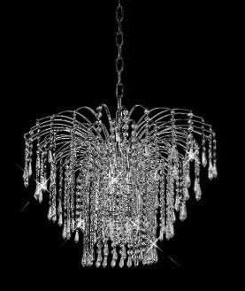 C121-6801D25C/SA By Elegant Lighting Falls Collection 6 Lights Chandelier Chrome Finish