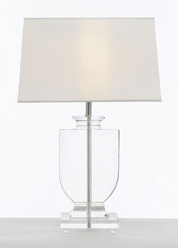 Crystal Urn Table Lamp with White Shade Modern Glass Contemporary Modern Lamp Desk, Bedside, Living Room, For Bedroom, Buffet - J10-GM-C0012T