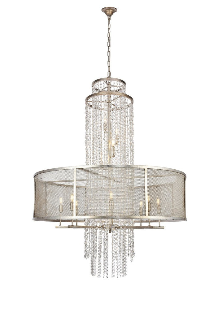 ZC121-1540G42ASL - Urban Classic: Legacy 12 light Antique Sliver Leaf Chandelier Clear Royal Cut Crystal