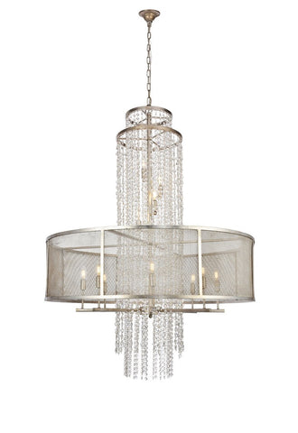 ZC121-1540G42ASL - Urban Classic: Legacy 12 light Antique Sliver Leaf Chandelier Clear Royal Cut Crystal