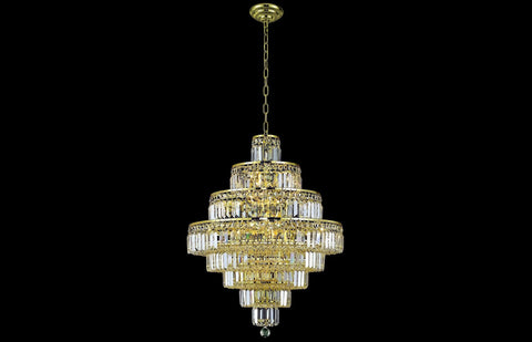 C121-2038D26G/EC - Regency Lighting: Maxime 18 light Gold Chandelier Clear Elegant Cut Crystal