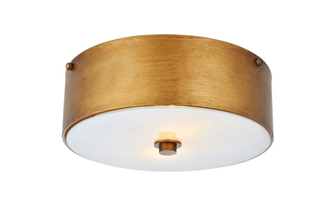 ZC121-LD6022 - Living District: Hazen 2 light 12 inch Vintage Gold flush mount