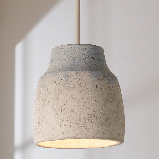 Antiqued Gray And Blue Cement Pendant Large - F100-358